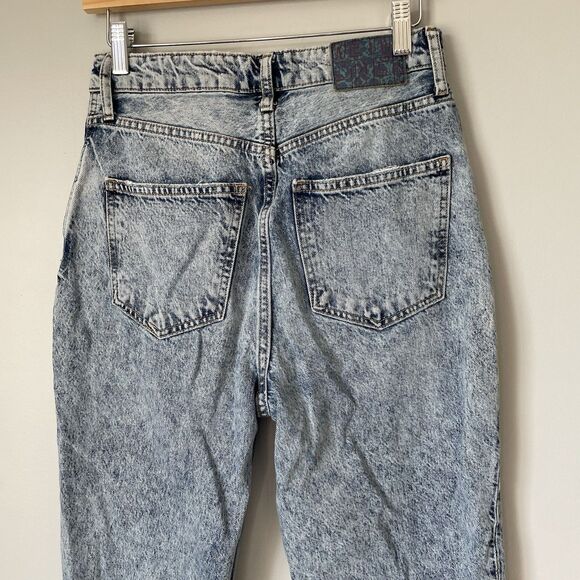 Free People We The Free Straight Leg Denim Jeans Blue Distressed Women's Size 28 - Picture 5 of 13